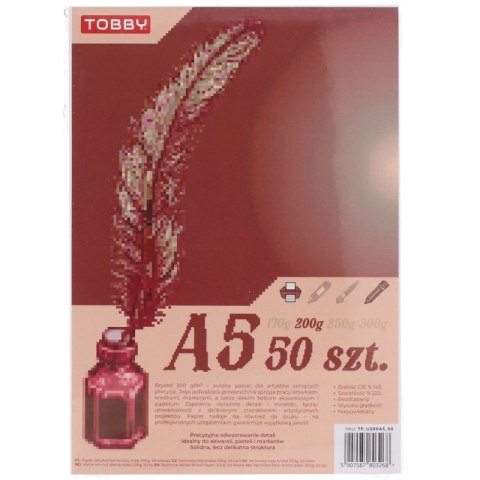 Papier Brystol A5 50 ark.200g Papier Brystol A5 50 ark.200g