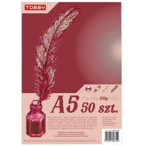 Papier Brystol A5 50 ark.250g Papier Brystol A5 50 ark.250g