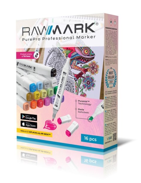 Promarkery alkoholowe Rawmark PurePro grey tones 16 kolorów Promarkery alkoholowe Rawmark PurePro grey tones 16 kolorów