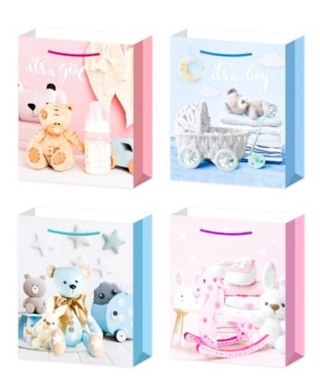Torebki prezentowe WK 22474 S mix wzorów 12 sztuk