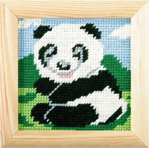 Zestaw do haftu z ramką Moje pierwsze wyszywanie Miś panda Zestaw do haftu z ramką Moje pierwsze wyszywanie Miś panda