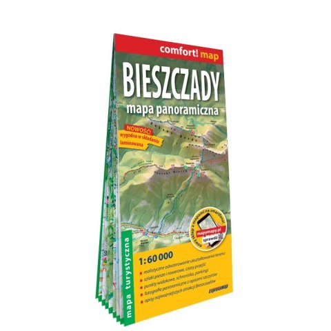 Bieszczady mapa panoramiczna mapa turystyczna 1:60 000 laminat 2024 Bieszczady mapa panoramiczna mapa turystyczna 1:60 000 laminat 2024