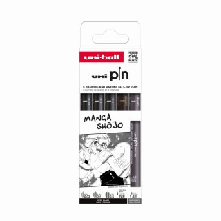 Cienkopis kreślarski PIN 200 Manga Shojo dwa kolory różne grubości 5 szt.