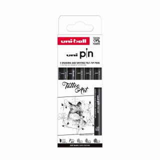 Cienkopis kreślarski PIN 200 Tattoo Art czarny różne grubości 5szt.