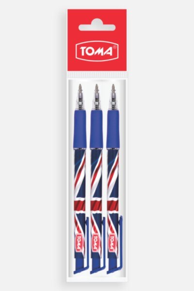 Długopis automatyczny Great Britain Medium niebieski 3 szt. + pióro kulkowe niebieskie Długopis automatyczny Great Britain Medium niebieski 3 szt. + pióro kulkowe niebieskie