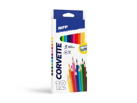 Kredki MFP trójkątne z temperówką 12 kolorów 6330510