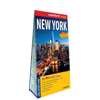 New York city street map 1:75 000 laminat 2025