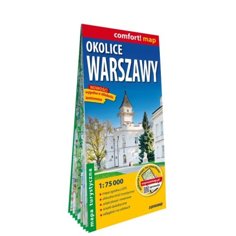 Okolice Warszawy mapa turystyczna 1:75 000 laminat 2024