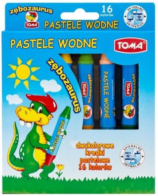 Pastele wodne dwustronne Zębozaurus 16 kolorów