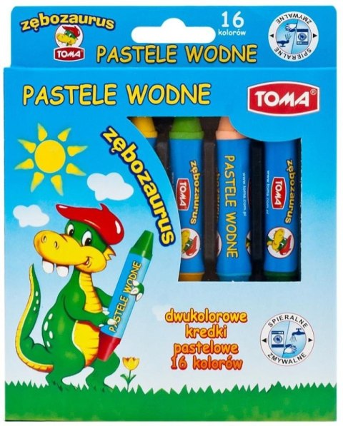 Pastele wodne dwustronne Zębozaurus 16 kolorów Pastele wodne dwustronne Zębozaurus 16 kolorów