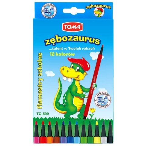 Pisaki spieralne Zębozaurus 12 kolorów Pisaki spieralne Zębozaurus 12 kolorów
