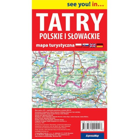 Tatry Polskie i Słowackie mapa turystyczna 1: 55 000 papier 2022 Tatry Polskie i Słowackie mapa turystyczna 1: 55 000 papier 2022