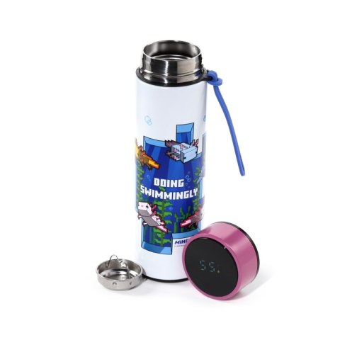 Bidon 450ml Minecraft Axolotl z termometrem BOT344 Bidon 450ml Minecraft Axolotl z termometrem BOT344