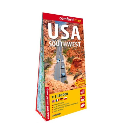 USA Southwest road and tourist map 1:1 350 000 laminat 2025 USA Southwest road and tourist map 1:1 350 000 laminat 2025