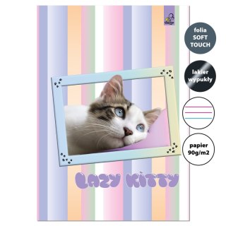 Zeszyt A4 32 kartki w 3 linie kolor 90g Kot leniwy