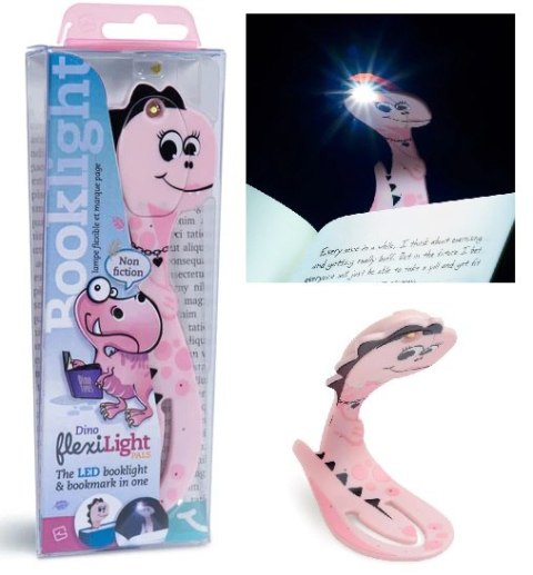 Lampka do książki Dinozaur róż Flexilight PALS Lampka do książki Dinozaur róż Flexilight PALS