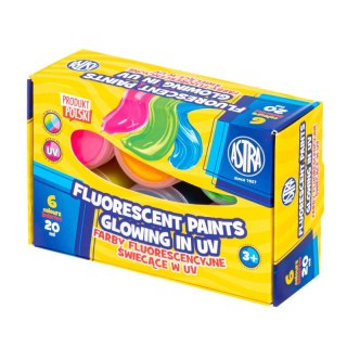 Farby fluorescencyjne Astra 6 kolorów po 20 ml