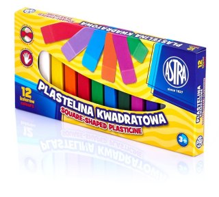 Plastelina kwadratowa Astra 12 kolorów