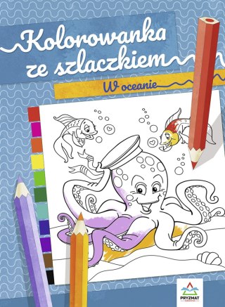 W oceanie. Kolorowanka ze szlaczkiem