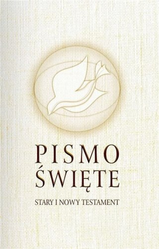 Pismo Święte Stary i Nowy Testament B6 - beżowe w białej obwolucie