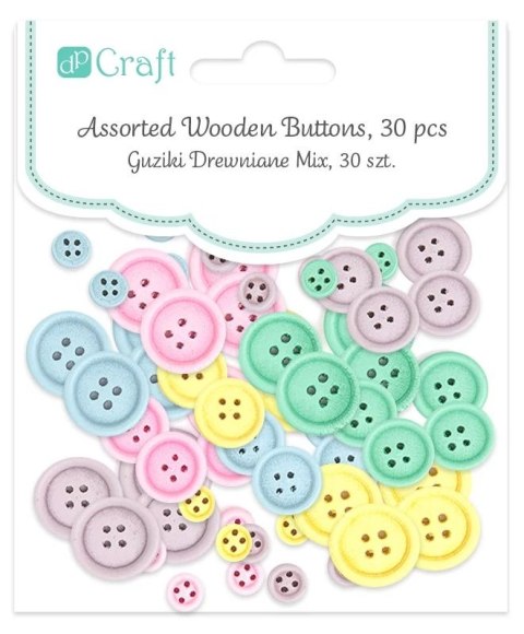 Guziki drewniane pastelowe mix 30 szt. Guziki drewniane pastelowe mix 30 szt.