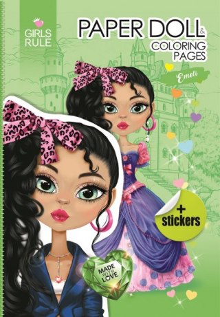 Papierowa lalka do wycinania z naklejkami Emeli