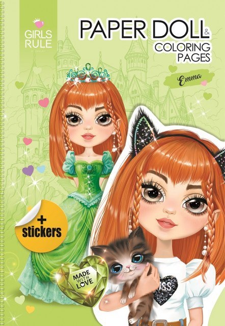 Papierowa lalka do wycinania z naklejkami Emma
