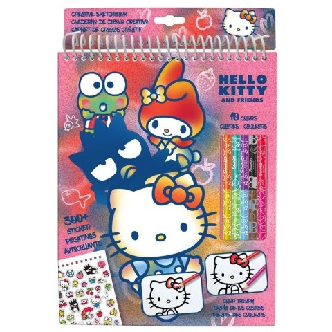 Zestaw kreatywny z kredkami 10 kolorów oraz naklejkami Hello Kitty HK50144 Zestaw kreatywny z kredkami 10 kolorów oraz naklejkami Hello Kitty HK50144