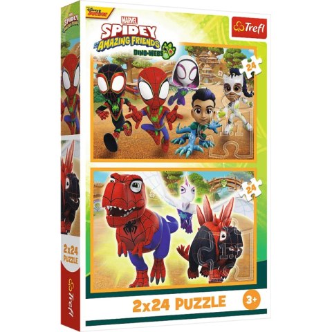 Puzzle 2x24 Spidey i dinozaury 34432 Puzzle 2x24 Spidey i dinozaury 34432