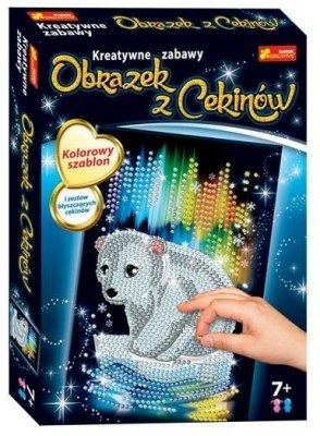 Cekinowy obrazek niedźwiadek