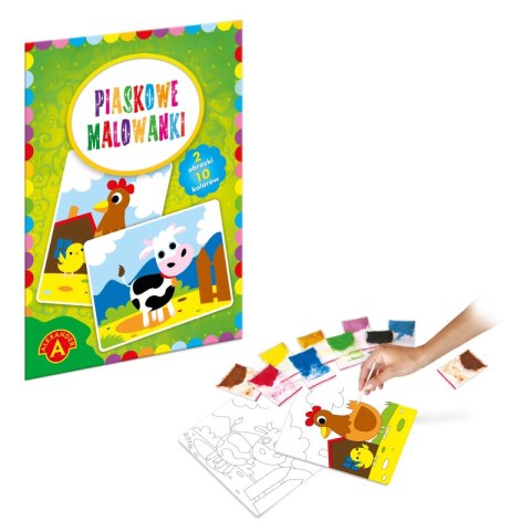 Malowanka piaskowa krowa kura