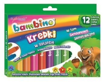 Kredki w sztyfcie Bambino 12 kolorów Kredki w sztyfcie Bambino 12 kolorów