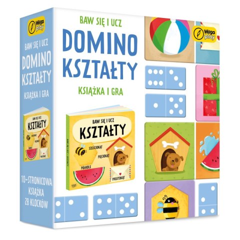 Baw się i ucz Domino Kształty Gra i książka