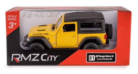 RMZ City Jeep Wrangler Rubicon 2021 Soft Top żółty w skali 1:35