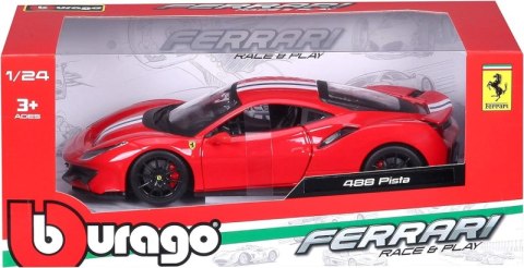BBURAGO MODEL FERRARI 488 PISTA RED STRIPE 1:24