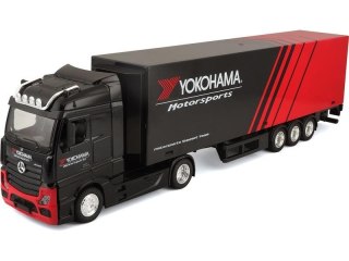 BBURAGO MODEL STREET FIRE HAULERS WITH TRAILER MERCENES BENZ ACTROS GIGASPACE YOKOHAMA 1:43