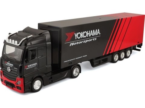 BBURAGO MODEL STREET FIRE HAULERS WITH TRAILER MERCENES BENZ ACTROS GIGASPACE YOKOHAMA 1:43