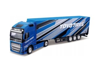 BBURAGO MODEL STREET FIRE HAULERS WITH TRAILER VOLVO FH16 GLOBETROTTER 750 XXL TOYO TIRES 1:43