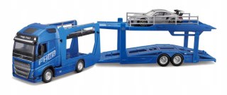 BBURAGO MODEL STREET FIRE MULTICAR CARRIER VOLVO FH16 WITH PORSCHE 911 GT2 RS 1:43