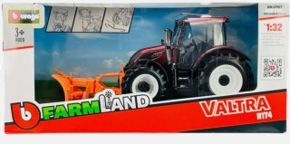 BBURAGO MODEL TRACTOR VALTRA N174 SNOW PLOUGH 1:32