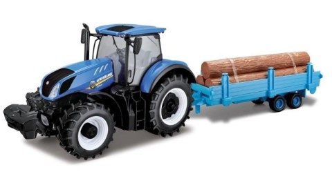 BBURAGO TRACTOR NEW HOLLAND T7.315 Z PRZYCZEPĄ 1:32