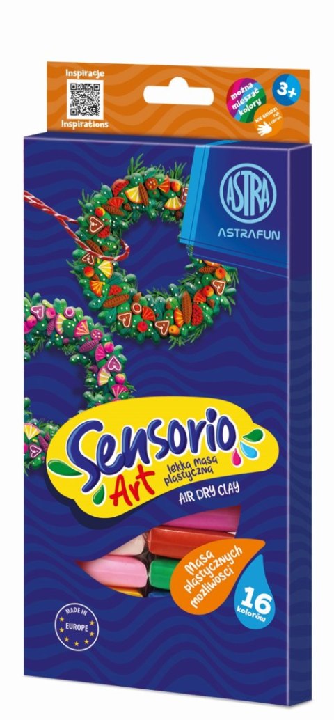 Masa plastyczna Astrafun Sensorio Kids 16 kolorów 1szt.mix