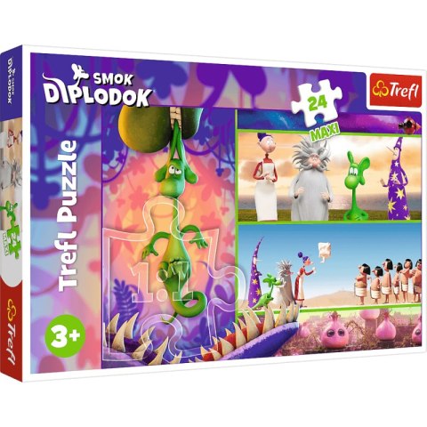Puzzle 24 Maxi Ciekawski Smok Diplodok 14376