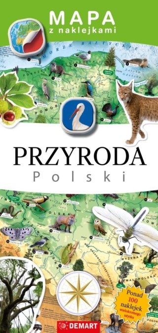 Mapa z naklejkami. Przyroda Polski