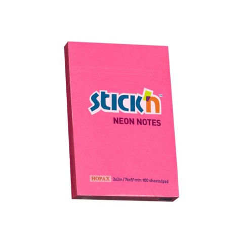 Notes samoprzylepny 76x51 mm ciemnoróżowy neon 100 kartek Notes samoprzylepny 76x51 mm ciemnoróżowy neon 100 kartek