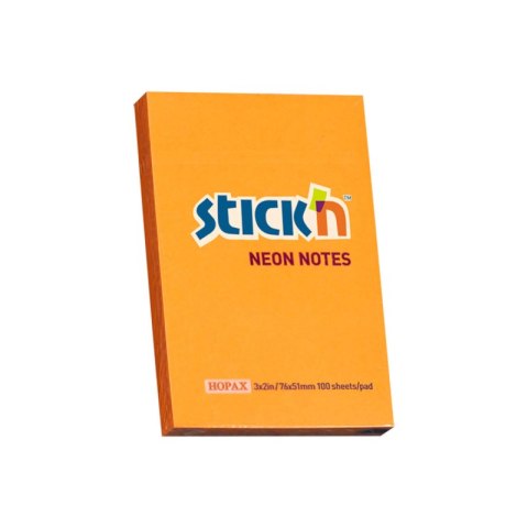 Notes samoprzylepny 76x51 mm pomarańczowy neon 100 kartek Notes samoprzylepny 76x51 mm pomarańczowy neon 100 kartek