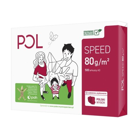 Papier ksero Pol Speed A3 klasa C 80gsm 500ark Papier ksero Pol Speed A3 klasa C 80gsm 500ark