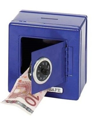 Skarbonka sejf niebieska Goki