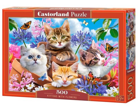 Puzzle 500 Kocięta z kwiatami B-53513 Puzzle 500 Kocięta z kwiatami B-53513
