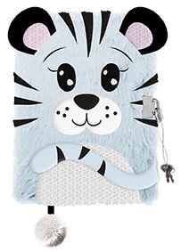 Pamiętnik z kłódką 3D włochacz A5 96k Snow Tiger